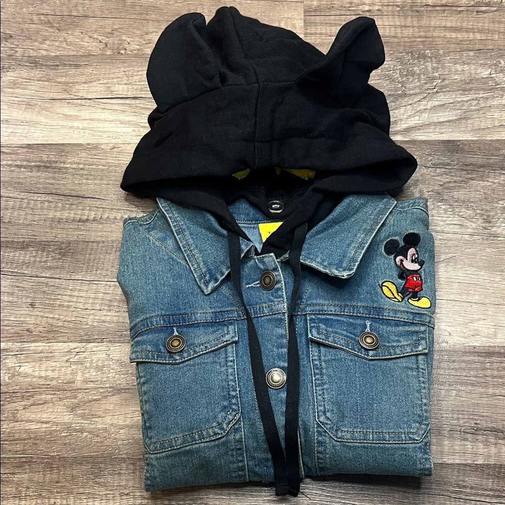 Disney Blue Denim Jacket with Black Hood